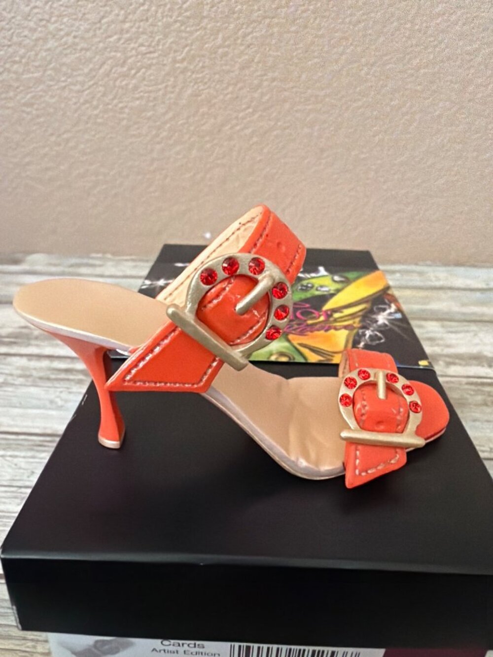 2005 Just the Right Shoe Raine Carlton Cards Lady Luck in Tangerine #25253 NEW - Picture 4 of 14